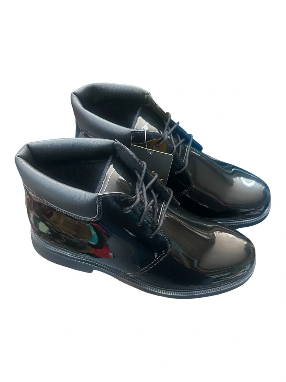 Thorogood Men's Black Patent Chukka Boots - Glossy Lace-Up Style